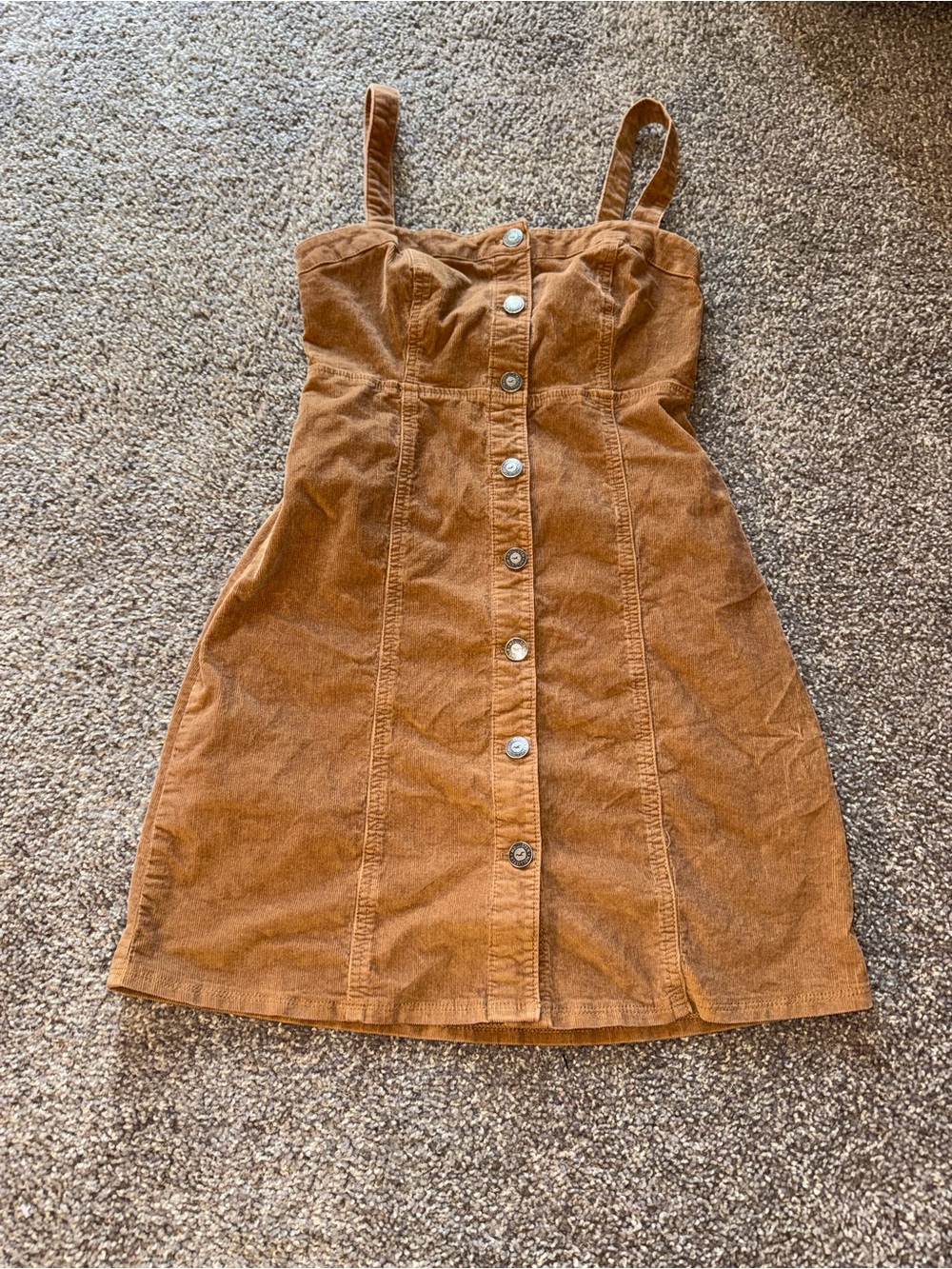 Hollister Corduroy Button Down Pinafore Mini Dress - Size XS